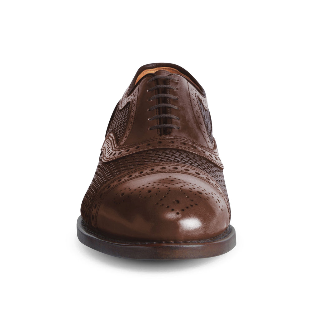 Flat Feet Shoes - Brown Braided Leather Morice Brogue Oxfords with Arch Support