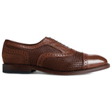 Height Increasing Brown Braided Leather Morice Brogue Oxfords