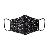 Black Silk Mask with Star in Night in Swarovski Crystals