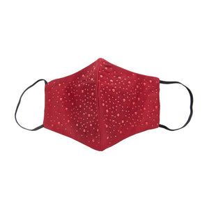 Red Silk Mask with Bubbles in Swarovski Crystals