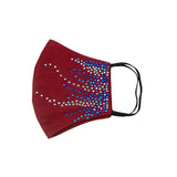 Red Silk Mask with Cascade de Glace Swarovski Crystals