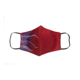Red Silk Mask with Cascade de Glace Swarovski Crystals