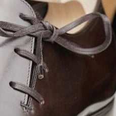 Short Brown Flat Dress Shoes Laces