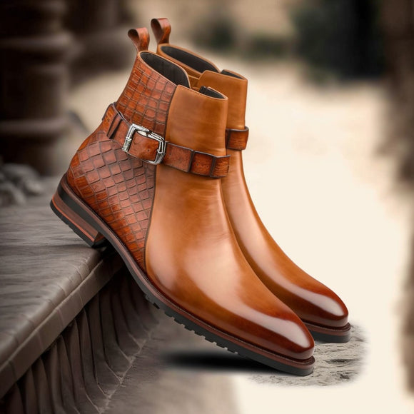 Tan Leather Cooper Slip On Jodhpur Boots