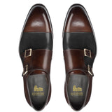 Height Increasing Brown and Black Leather Castle Monk Straps