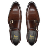 Height Increasing Brown Leather Castle Monk Straps - Formal Shoes