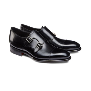 Height Increasing Black Leather Castle Monk Straps
