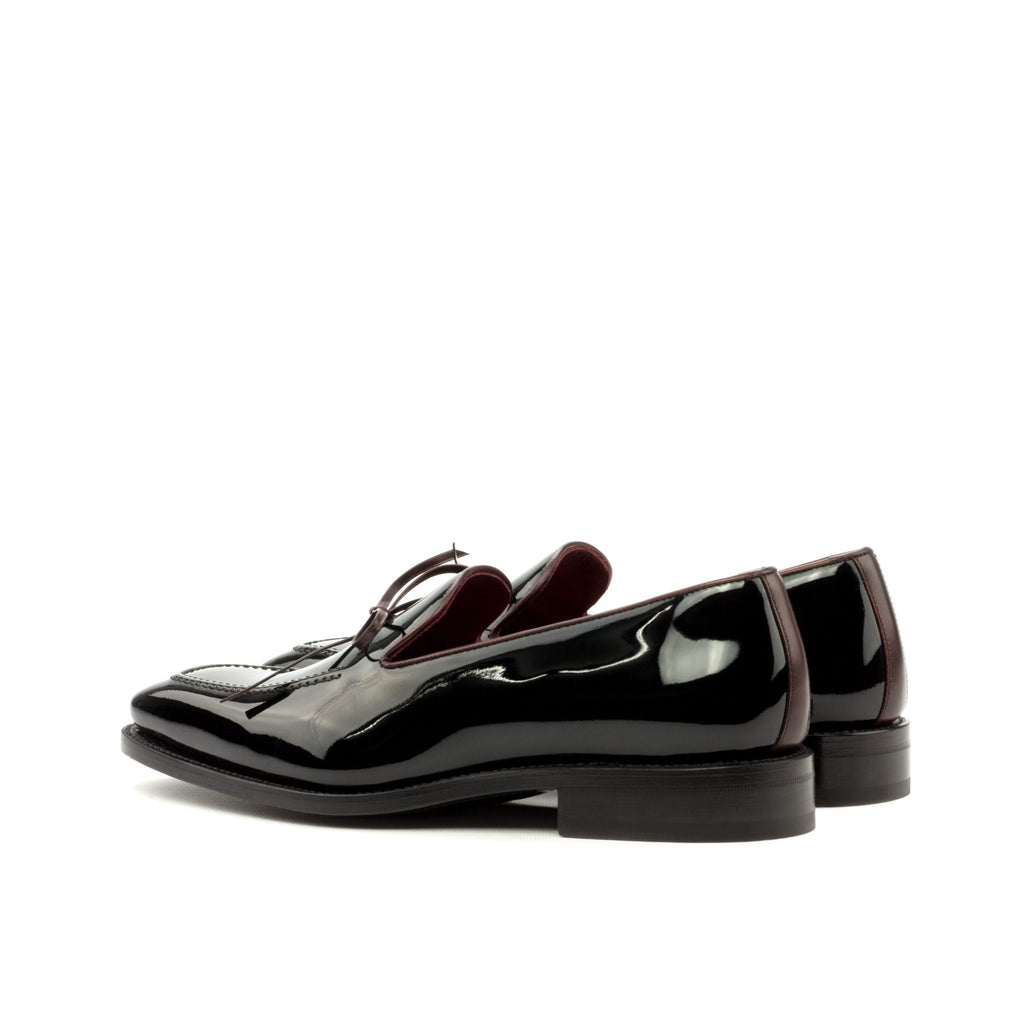 Flat Feet Shoes - Goodyear Welted Sabugal Black Shiny Patent Laced Loafer With Violin Leather Sole with Arch Support
