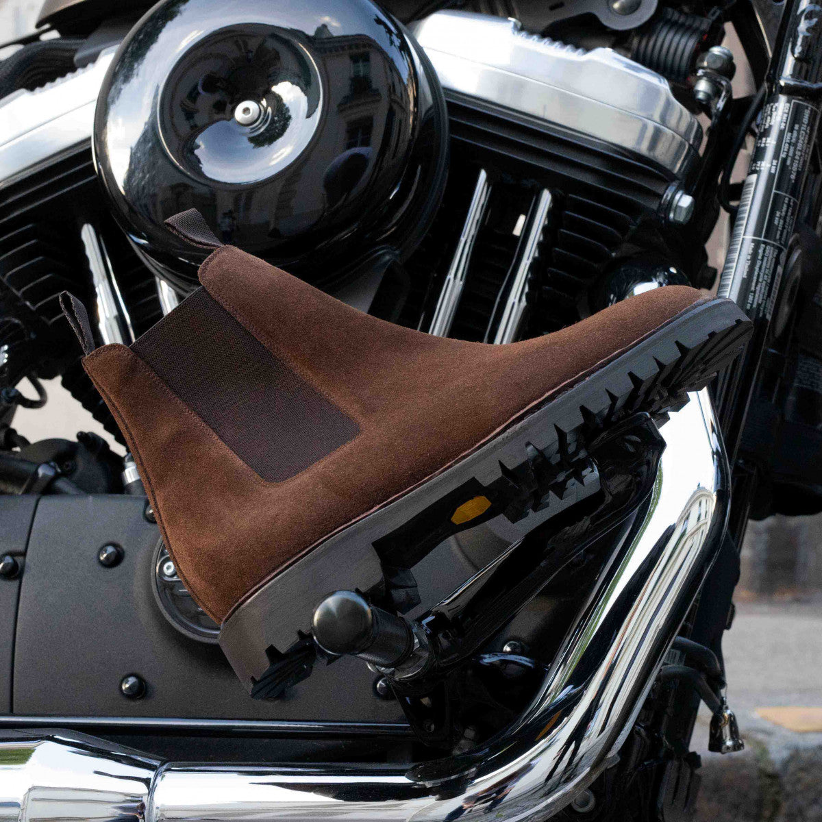 Brown Suede Leather Santana Chunky Chelsea Boots