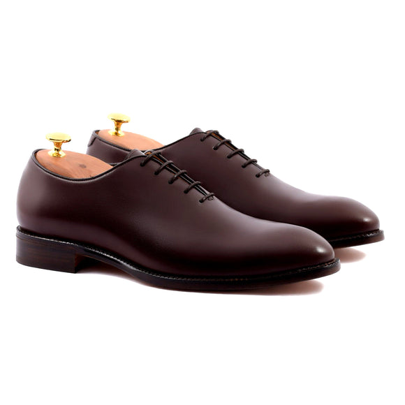 Height Increasing Brown Leather Drayton One Cut Oxfords - Formal Shoes