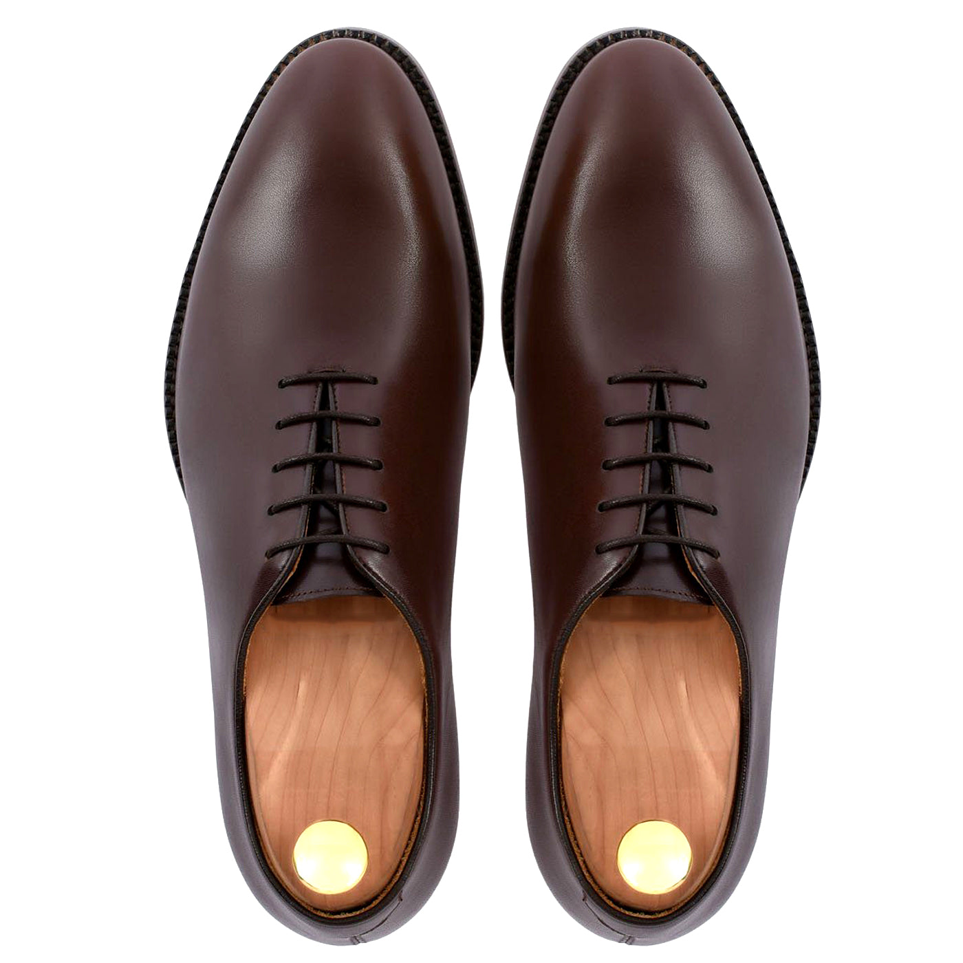 Height Increasing Brown Leather Drayton One Cut Oxfords - Formal Shoes