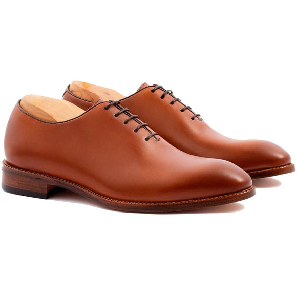 Flat Feet Shoes - Tan Leather Drayton One Cut Oxfords with Arch Support