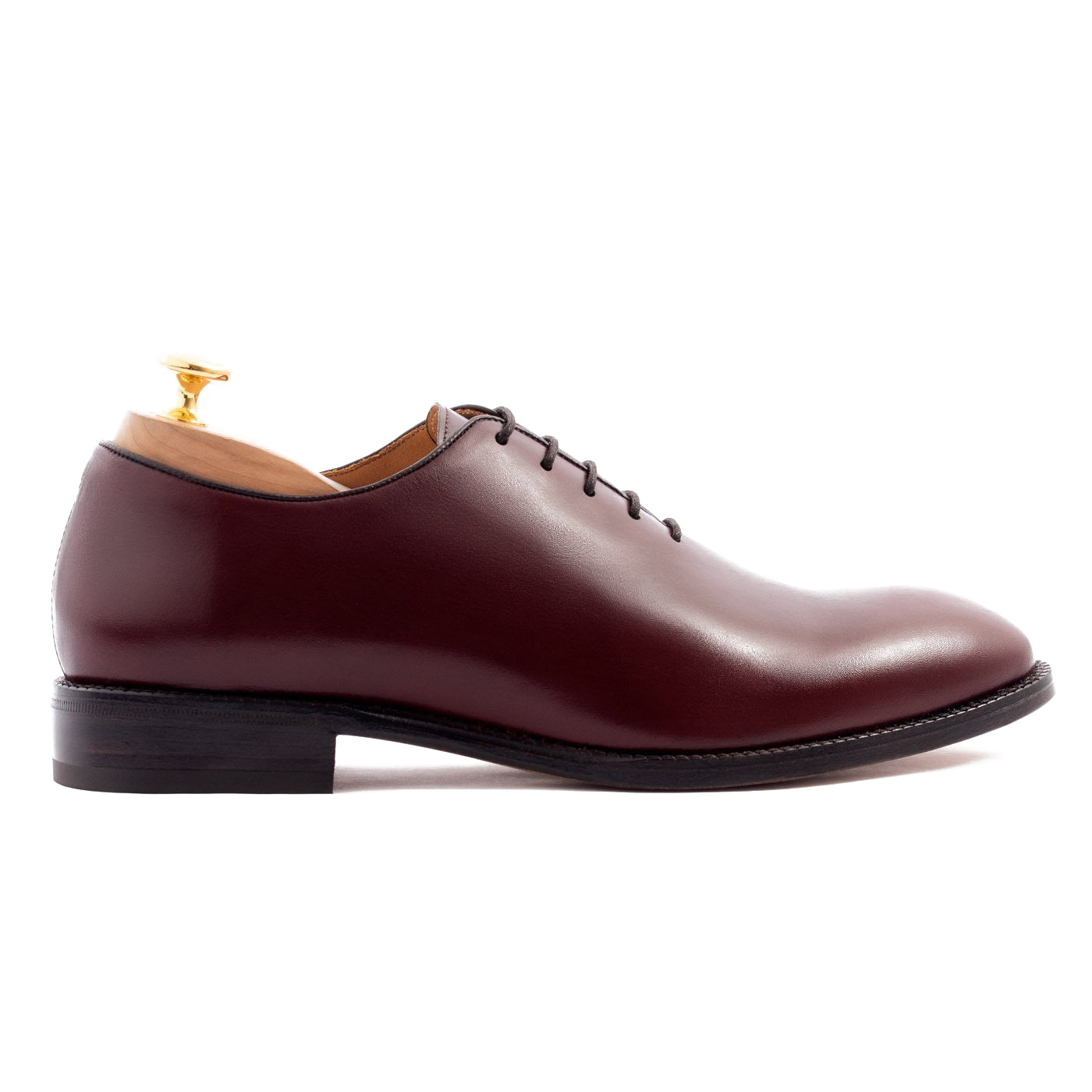 Height Increasing Cherry Brown Leather Drayton One Cut Oxfords
