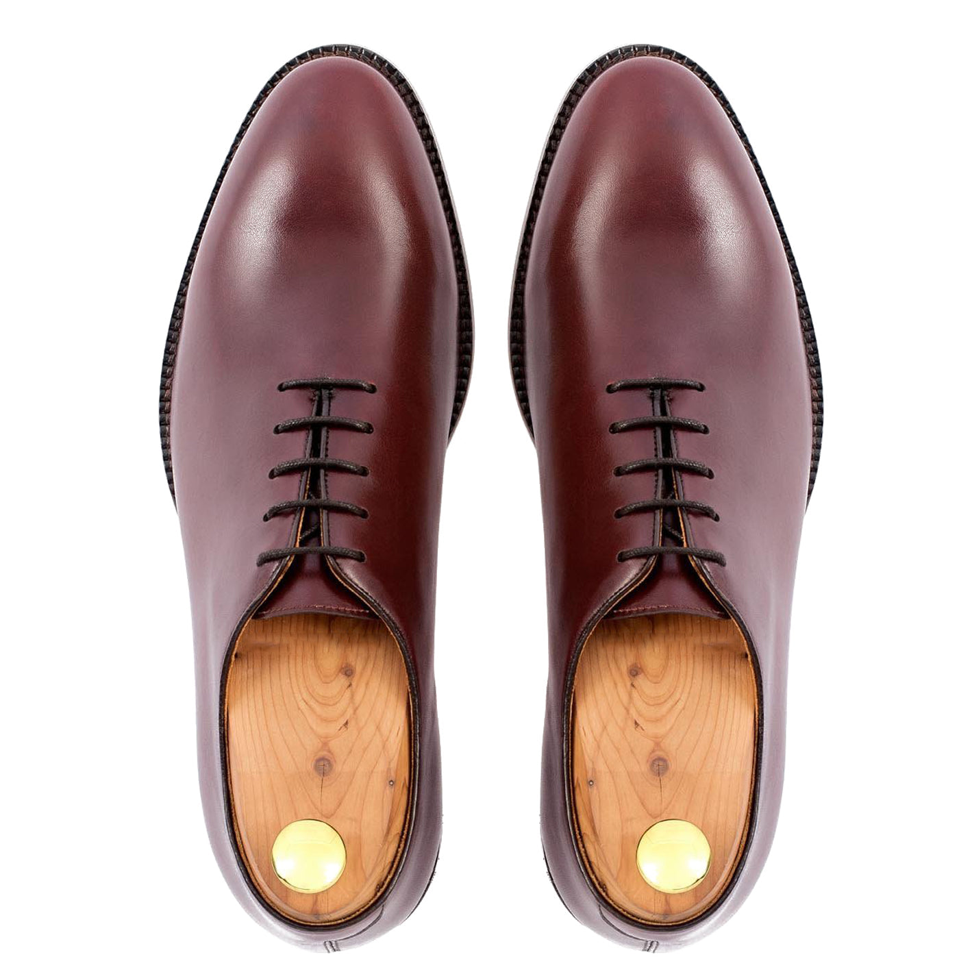 Height Increasing Cherry Brown Leather Drayton One Cut Oxfords
