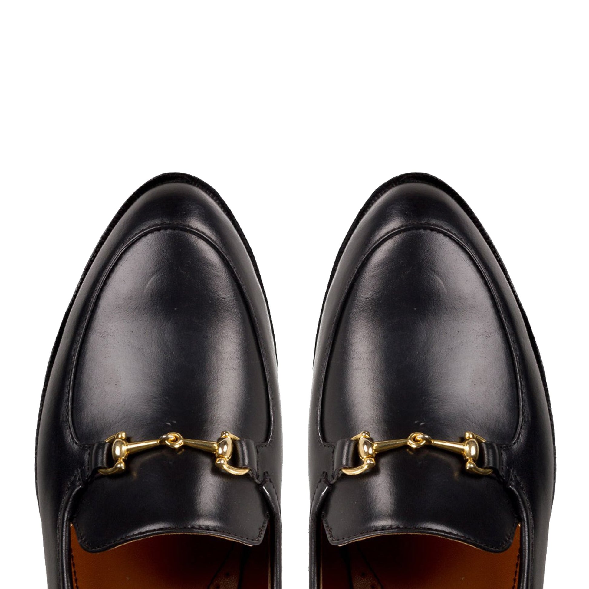 Flat Feet Shoes - Black Leather Penela Horsebit Collapsible Loafer Slippers with Arch Support