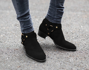 Black Suede Ravien Harness Chelsea Boots - Main Image