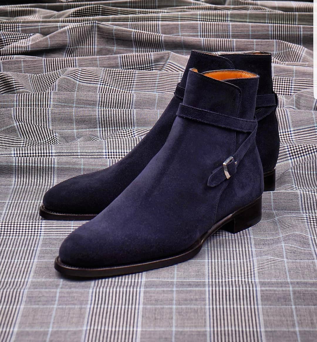 Navy Blue Suede Bathurst Slip On Jodhpur Boots