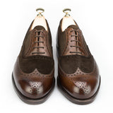 Height Increasing Brown Suede & Leather Romford Brogue Oxfords