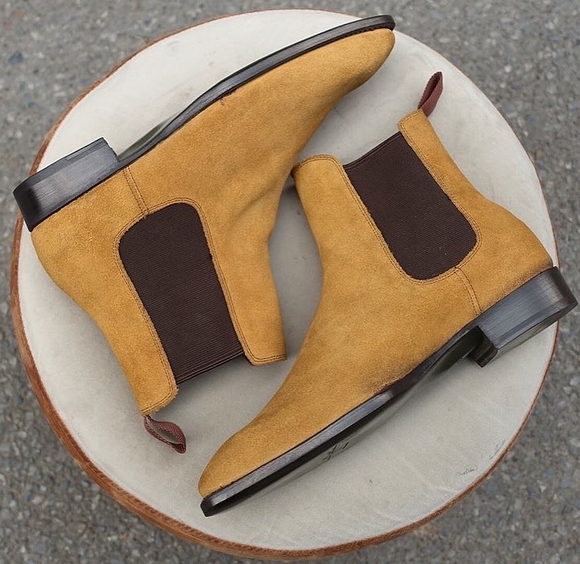 Height Increasing Tan Suede Soria Slip On Chelsea Boots
