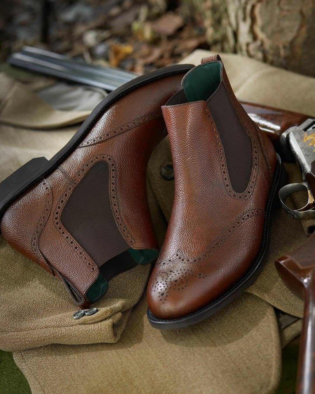 Brown Leather Toledo Slip On Chelsea Boots