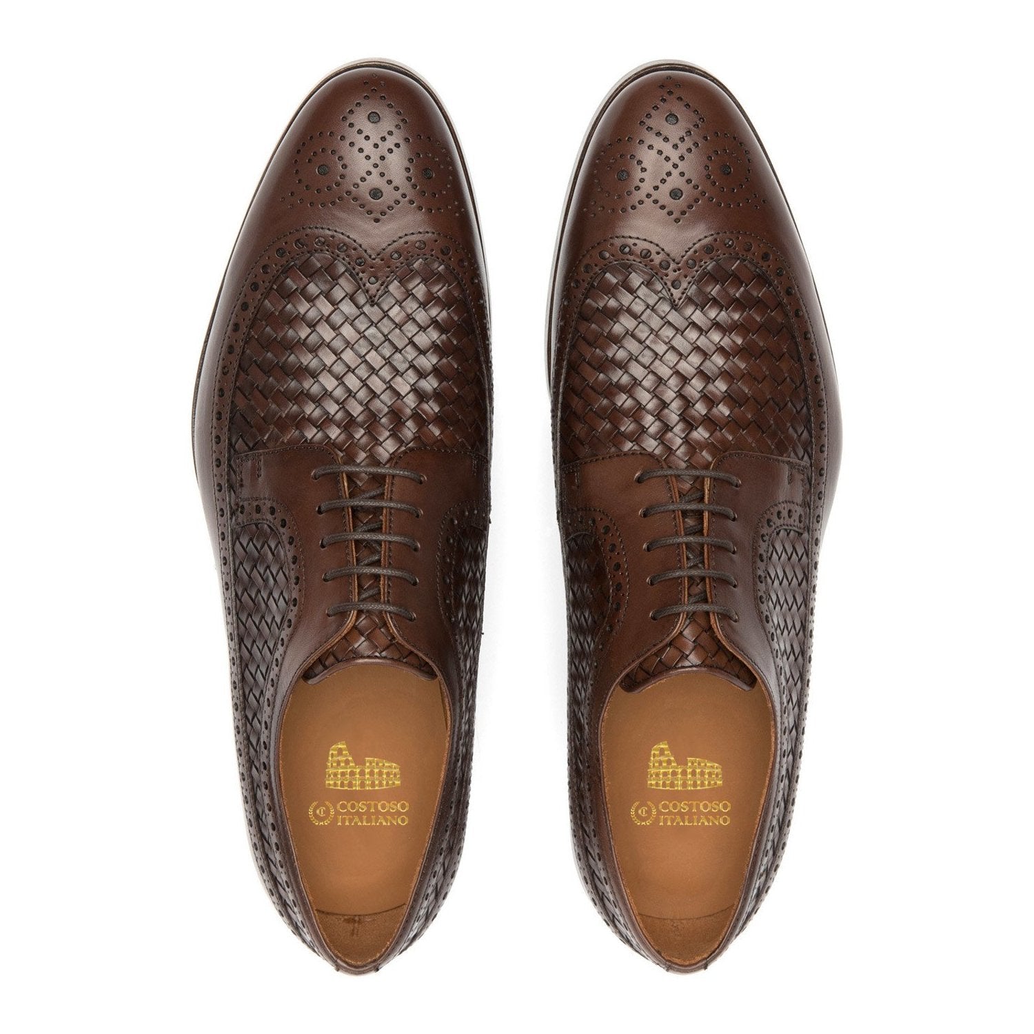 Flat Feet Shoes - Brown Leather Norwood Brogue Derby Shoes with Arch Support