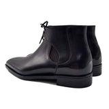 Height Increasing Black Leather Cowra Chelsea Boots