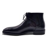 Flat Feet Shoes - Black Leather Cowra Chelsea Boots with Arch Support