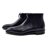 Black Leather Cowra Chelsea Boots