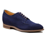 Height Increasing Navy Blue Suede Hamlet Derby Shoes