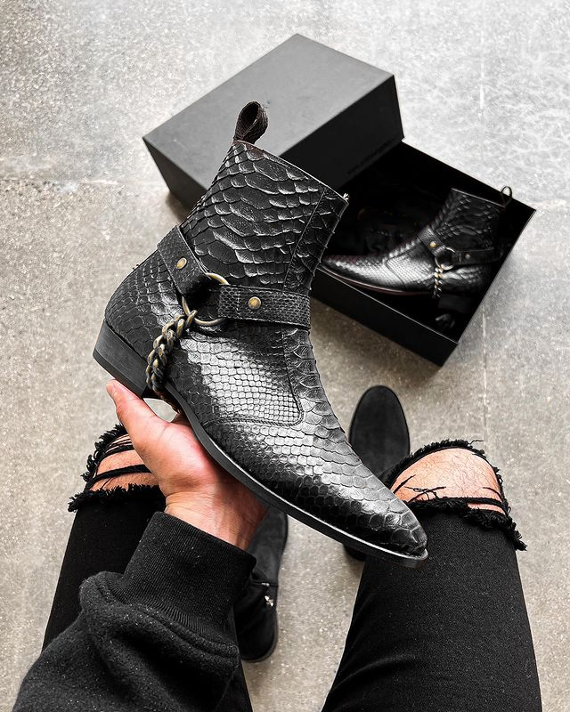 Python chelsea boots mens discount