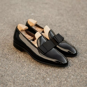 Black Patent Leather Baguia Opera Slip On Loafers