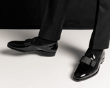 Black Patent Leather Baguia Opera Slip On Loafers