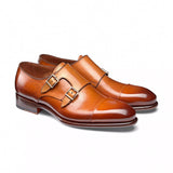 Height Increasing Tan Leather Castle Monk Straps - Formal Shoes