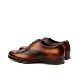 Flat Feet Shoes - Goodyear Welted Sabrosa Black Leather Croc Print Oxford With Violin Leather Sole with Arch Support