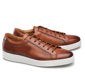 Height Increasing Tan Leather Cornella Lace Up Sneakers