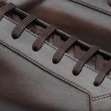 Height Increasing Brown Leather Cornella Lace Up Sneakers