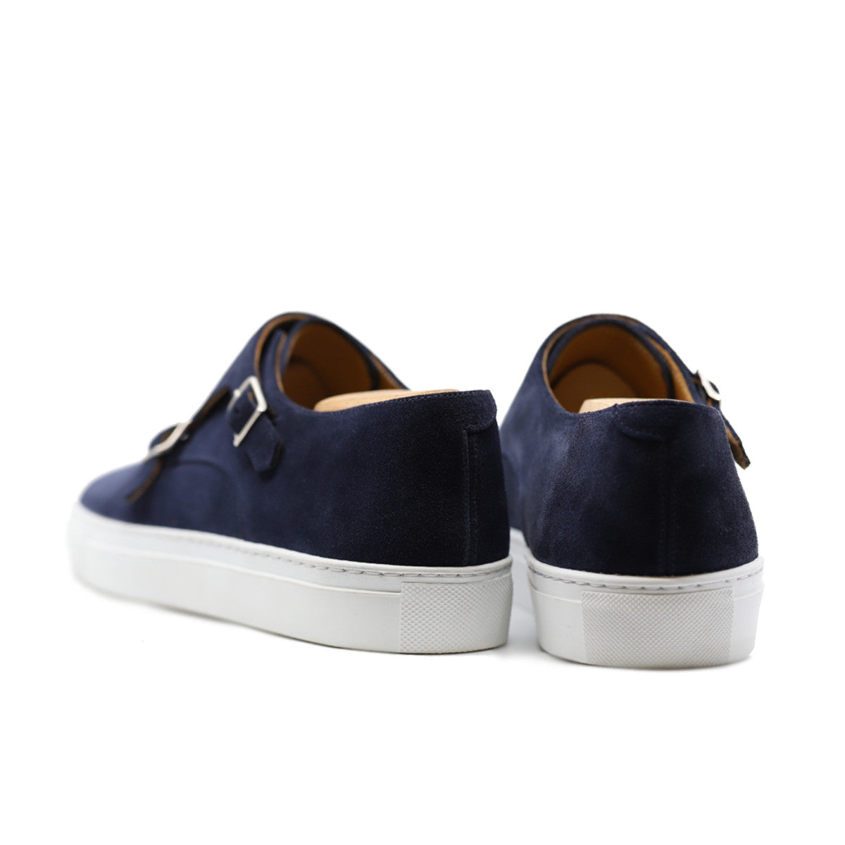 Navy Blue Suede Ferrol Monk Strap Sneakers – Costoso Italiano