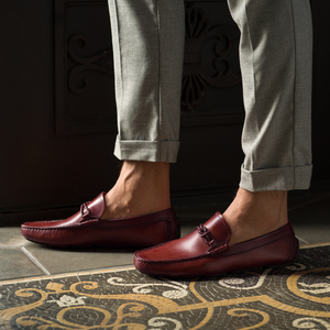 Cherry Brown Leather Davos Driving Loafers - AW22