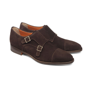Height Increasing Brown Suede Castle Monk Straps