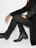 Black Leather Ravien Harness Chelsea Boots