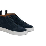 Height Increasing Navy Blue Suede Leather Angus Sneaker Boots