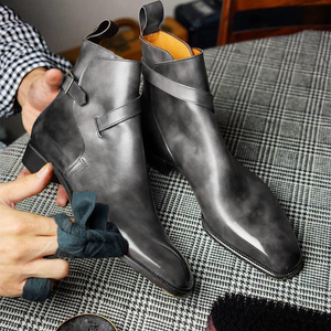 Grey Leather Alvor Slip On Jodhpur Boots