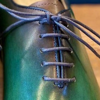Navy Blue Round Dress Shoes Laces
