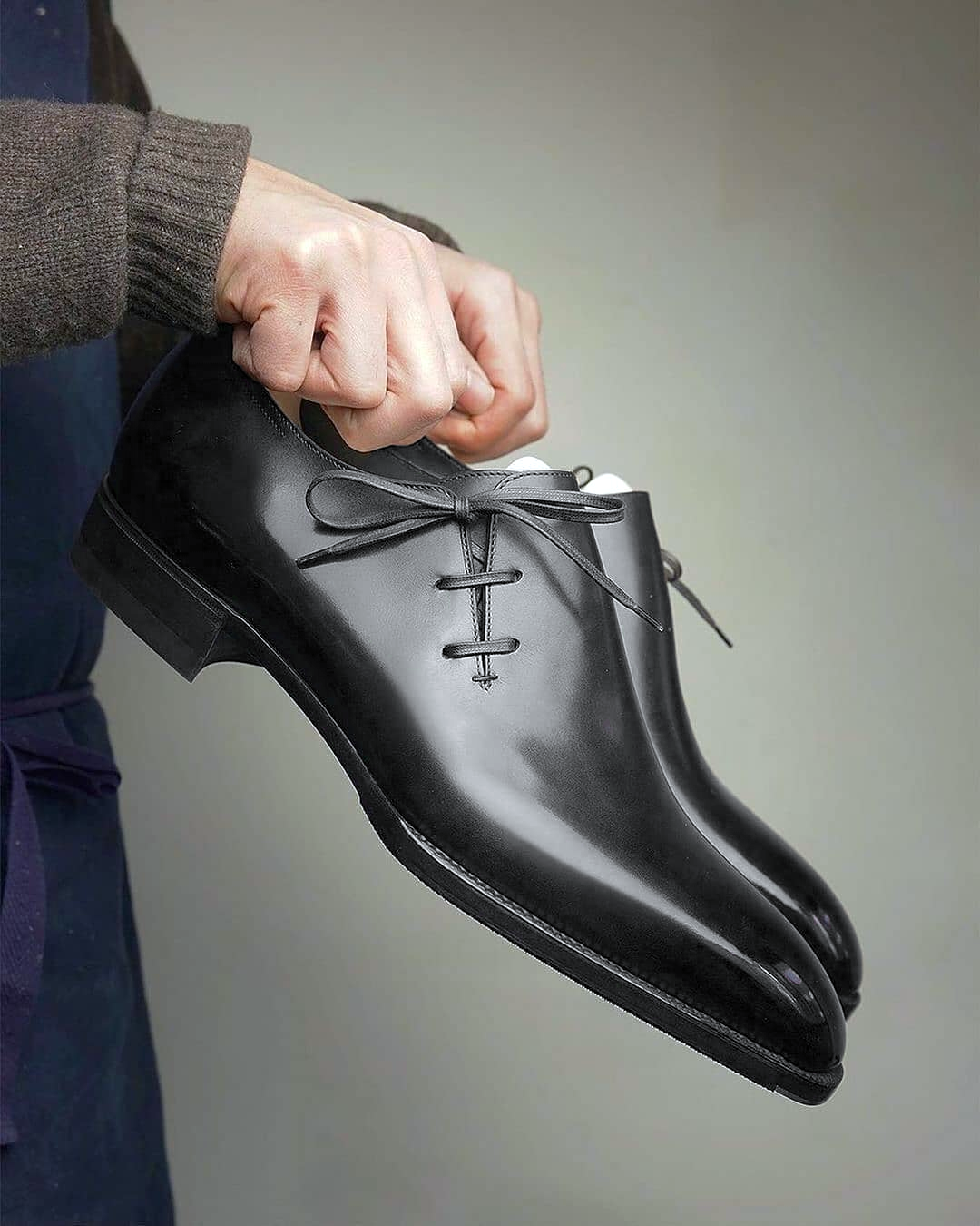 Black Leather Camria Whole Cut Oxfords