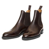 Flat Feet Shoes - Brown Leather Fenland Slip On Chelsea Boots with Arch Support