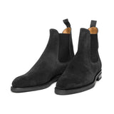 Height Increasing Black Suede Fenland Slip On Chelsea Boots