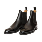 Flat Feet Shoes - Black Leather Fenland Slip On Chelsea Boots with Arch Support