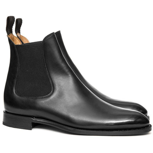 Black Leather Fenland Slip On Chelsea Boots