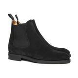 Flat Feet Shoes - Black Suede Fenland Slip On Chelsea Boots with Arch Support