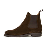 Flat Feet Shoes - Brown Suede Fenland Slip On Chelsea Boots with Arch Support